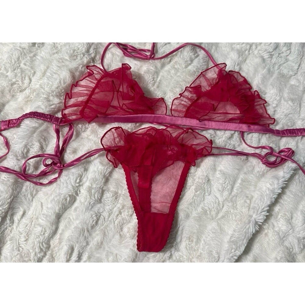 Skims Novelty Intimates Lace tie bra and panty